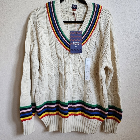 Croquet Stripe Cable Knit Sweater - Rowing Blazers x Target NWT - Picture 3 of 11